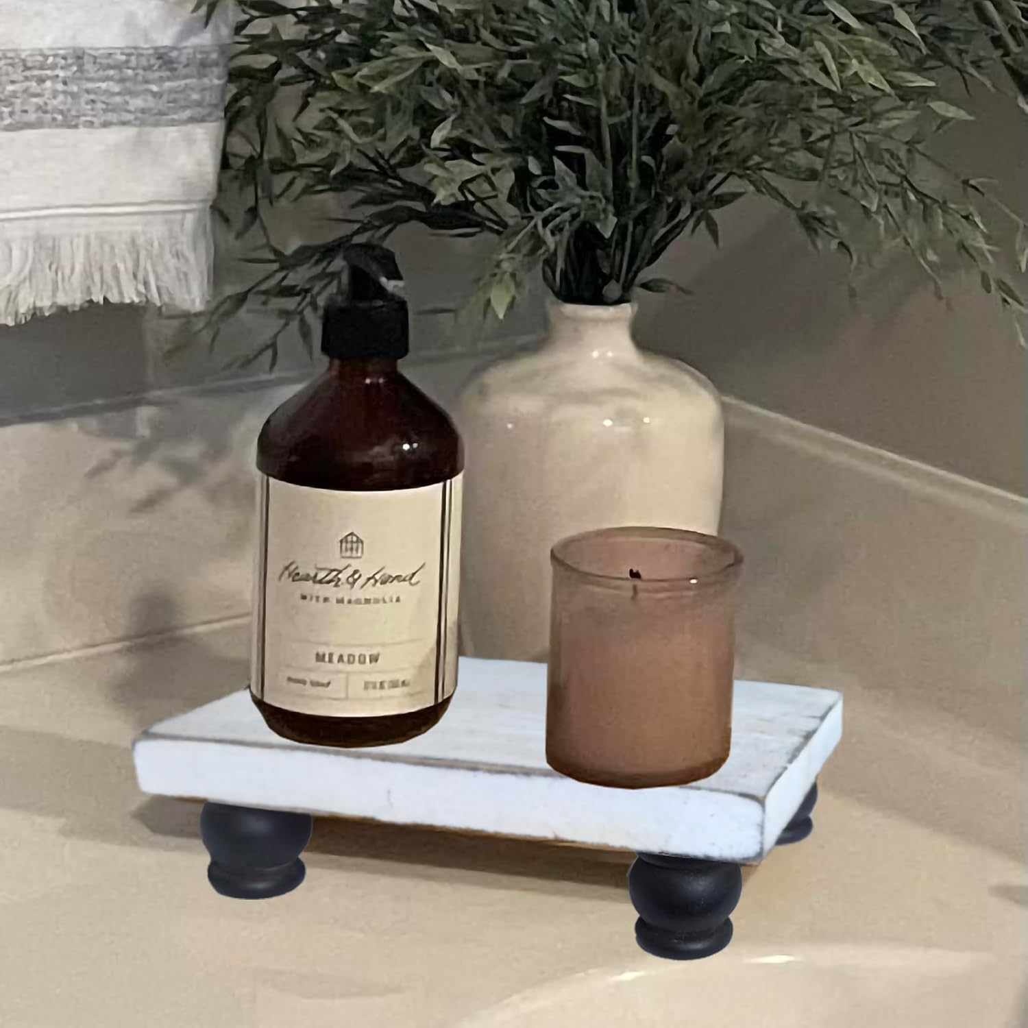 Wood Risers for Decor Display Farmhouse Style Soap Dish Tray