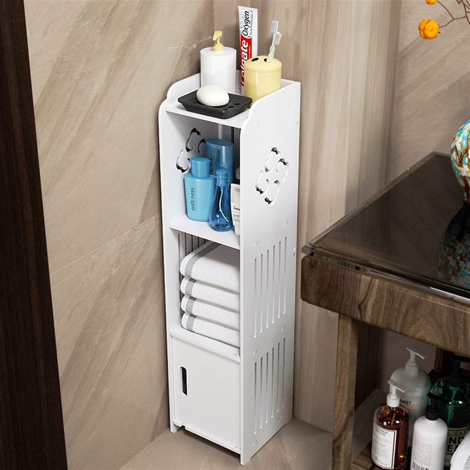 Modern Corner Shelf Storage Organizer For Bathroom Kitchen And Home