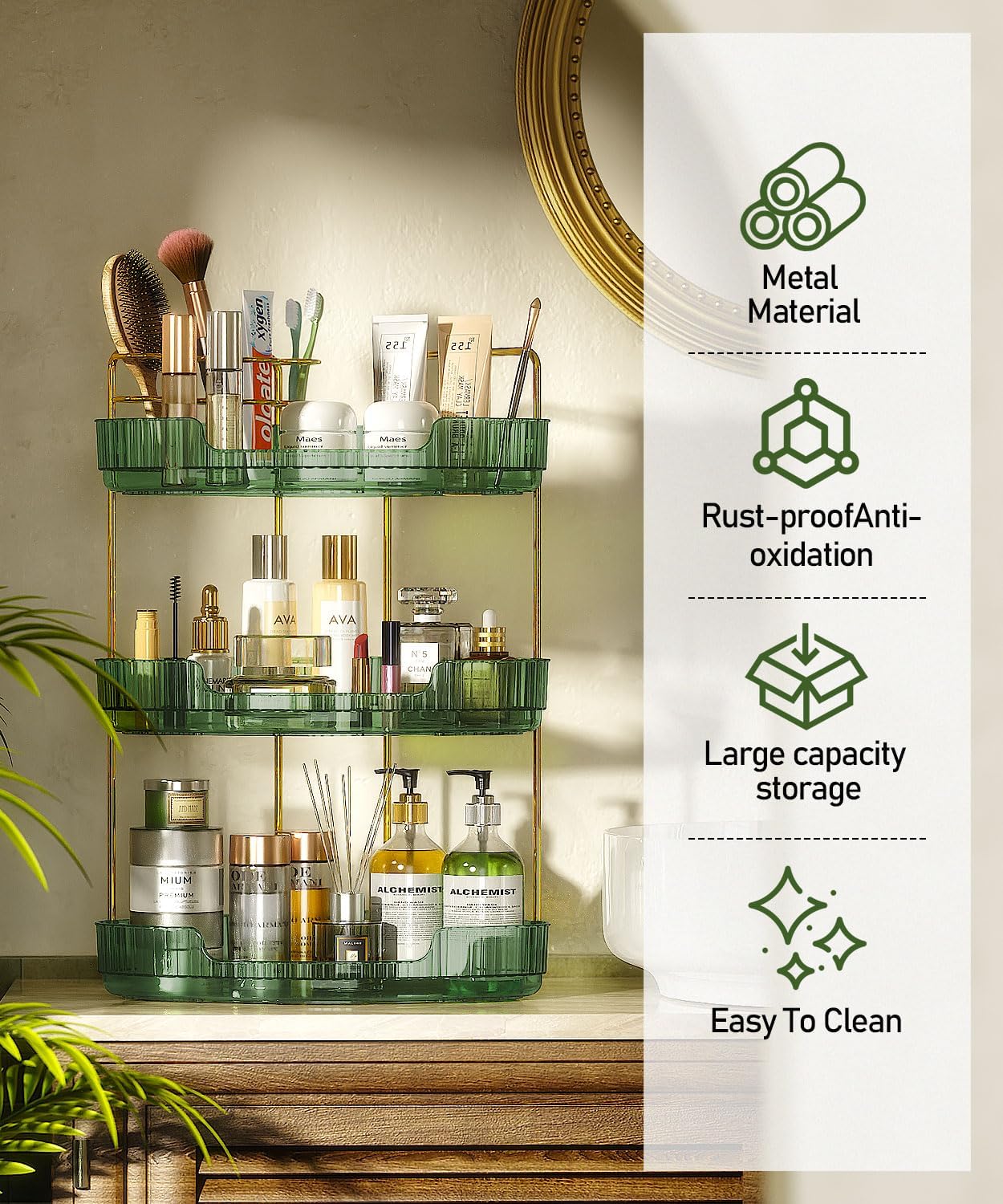 3-Tier Corner Organizer for Bathroom Makeup Storage 1