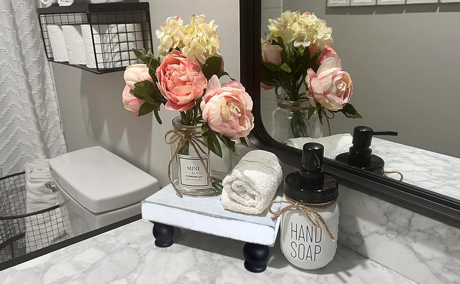 Wood Risers for Decor Display Farmhouse Style Soap Dish Tray