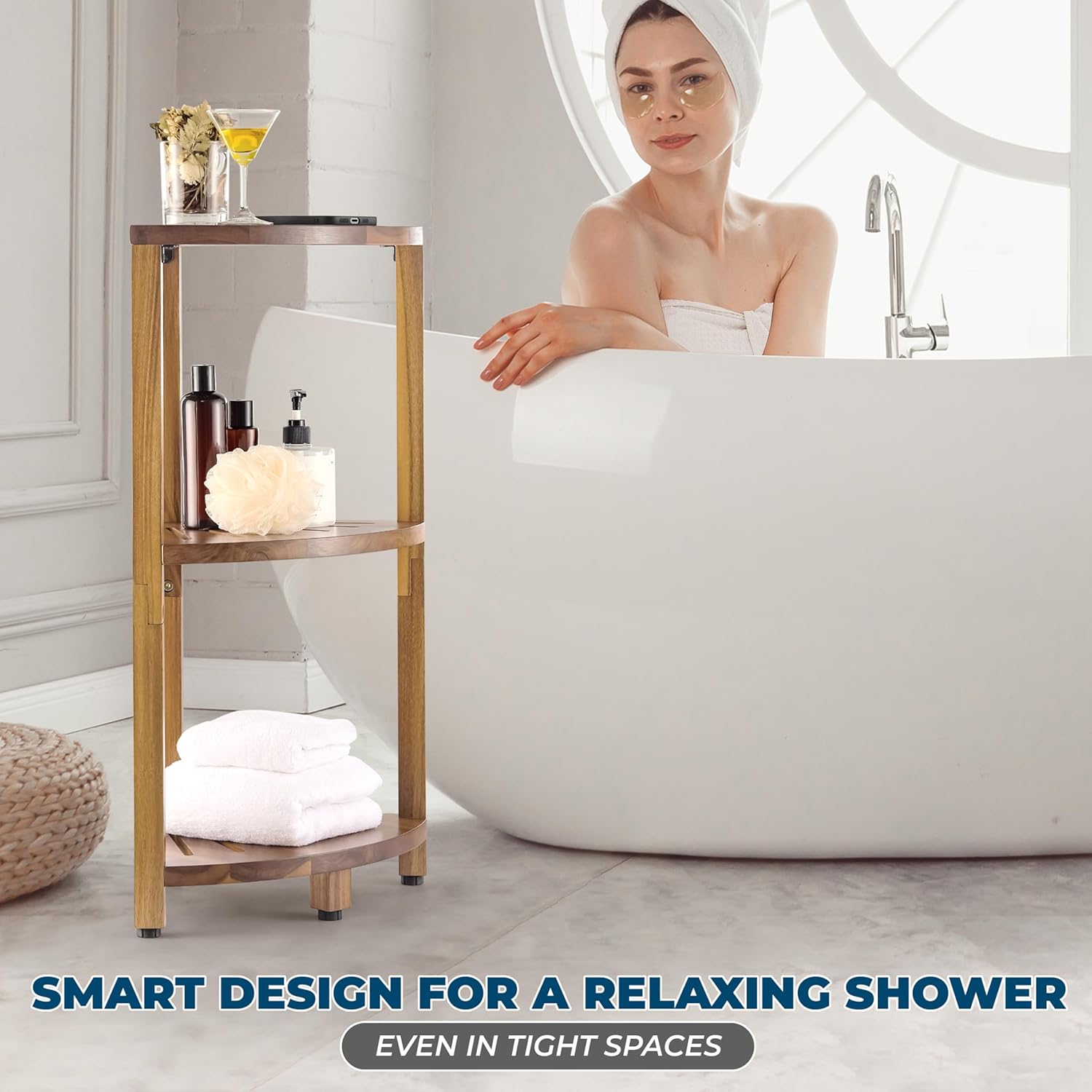 Bluewest 3-Tier Corner Shower Caddy Stand with Anti-Slip Feet