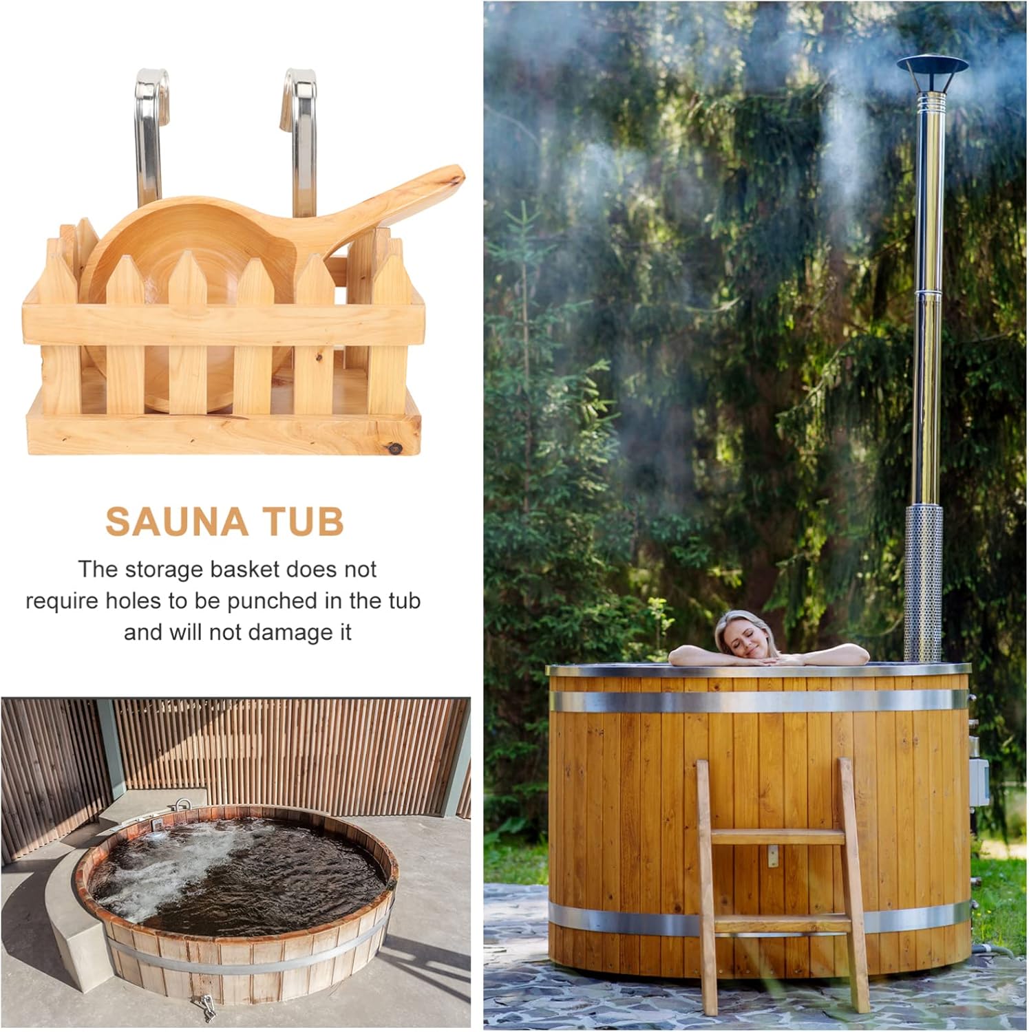 Healeved Bath Bucket Accessory Set Large Hanging Wicker Basket for Soap Storage